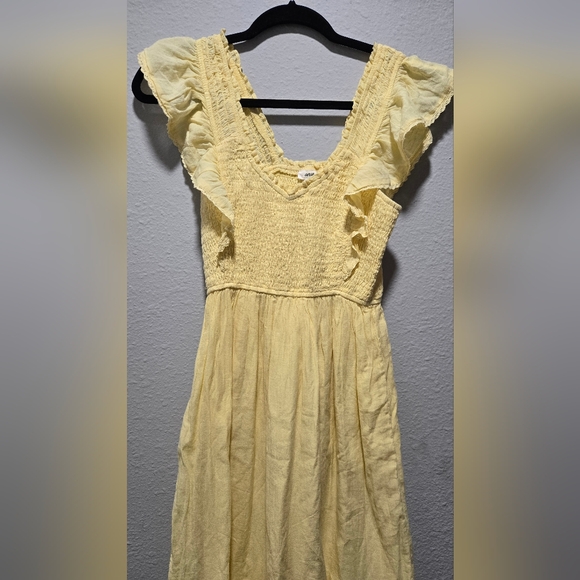 Nwt Aerie Yellow Ruffle Maxi Dress Size Small - Picture 4 of 11